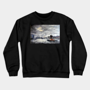 WEST  INDIA DOCK ENTRANCE AND THE GUN PUBLIC HOUSE Crewneck Sweatshirt